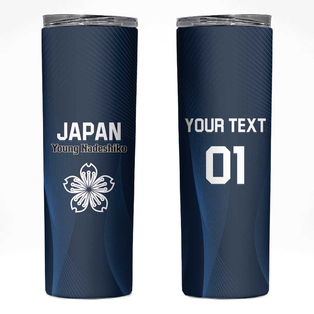 Custom Japan Football Skinny Tumbler Come On Young Nadeshiko - Wonder Print Shop