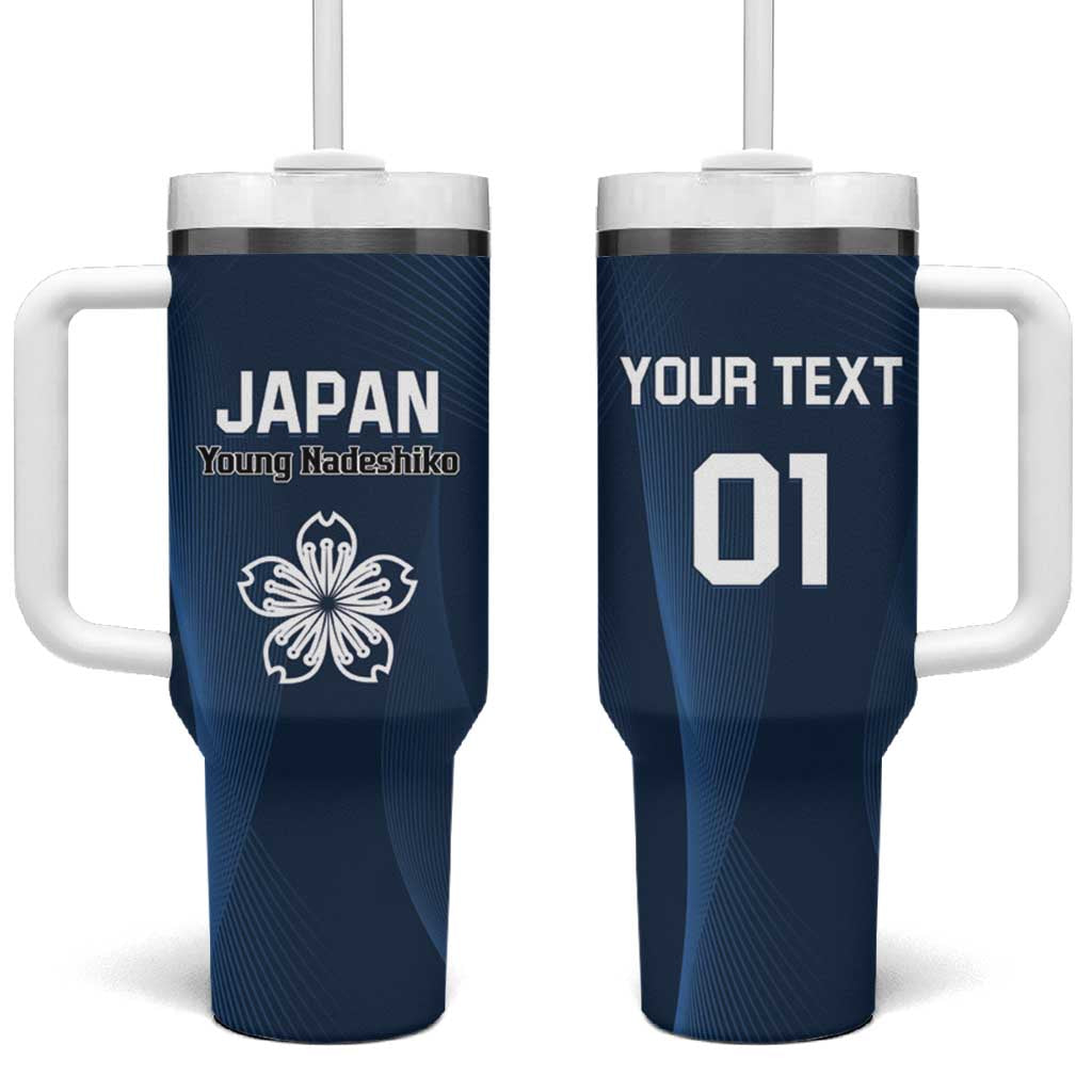 Custom Japan Football Tumbler With Handle Come On Young Nadeshiko - Wonder Print Shop