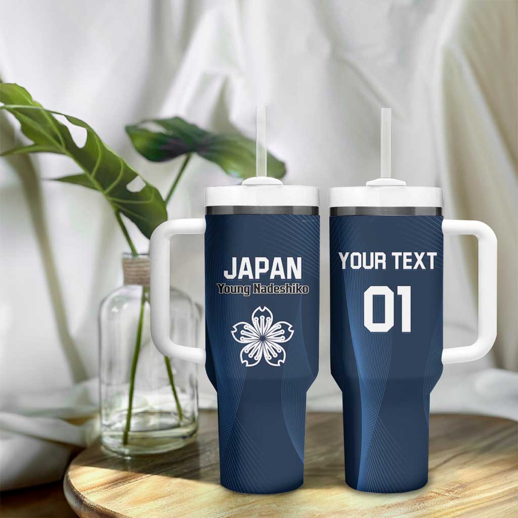 Custom Japan Football Tumbler With Handle Come On Young Nadeshiko - Wonder Print Shop