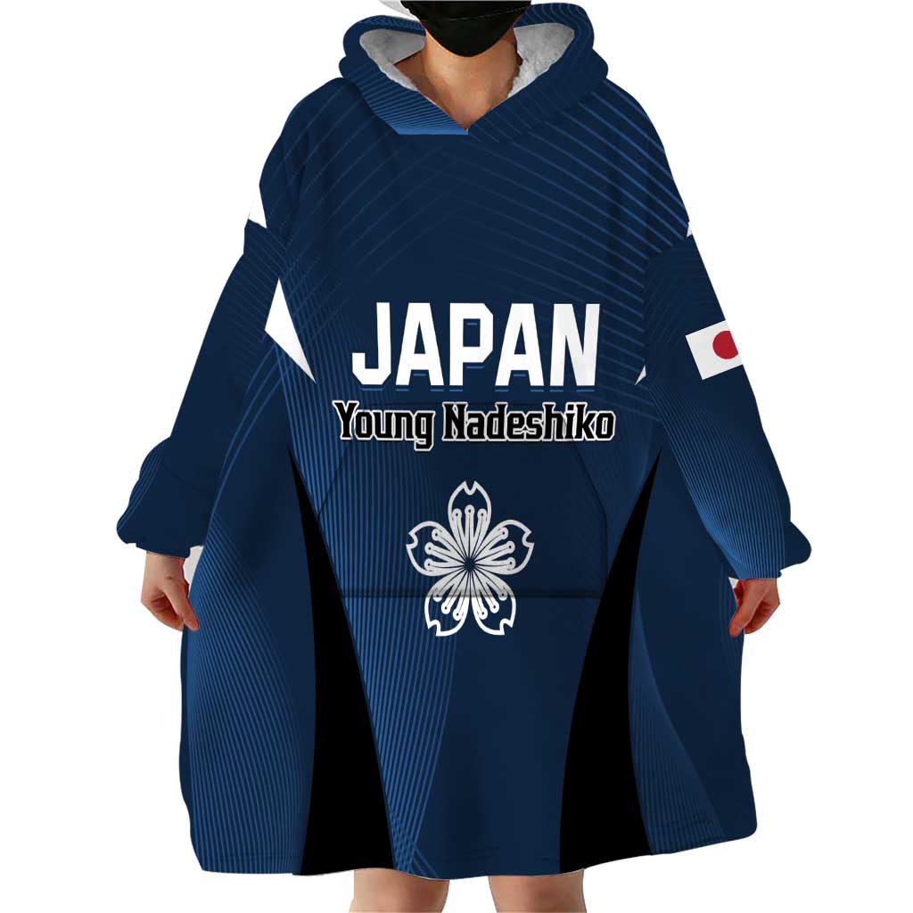 Custom Japan Football Wearable Blanket Hoodie Come On Young Nadeshiko - Wonder Print Shop