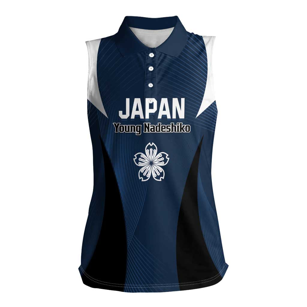 Custom Japan Football Women Sleeveless Polo Shirt Come On Young Nadeshiko - Wonder Print Shop