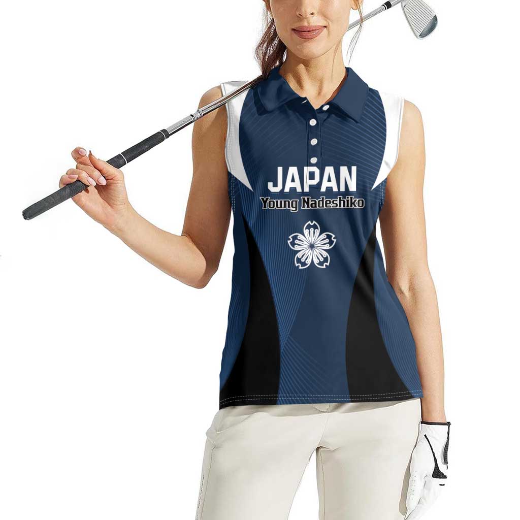 Custom Japan Football Women Sleeveless Polo Shirt Come On Young Nadeshiko - Wonder Print Shop