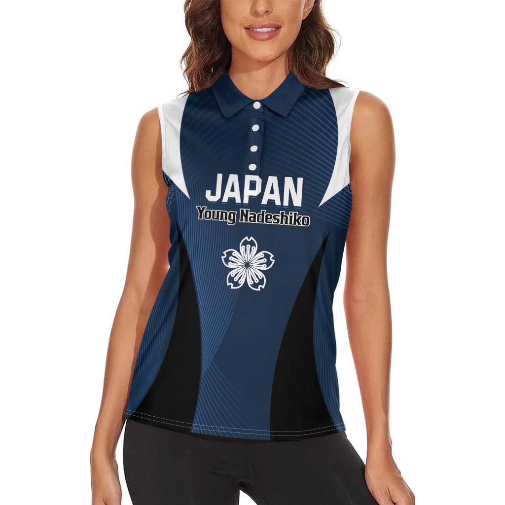 Custom Japan Football Women Sleeveless Polo Shirt Come On Young Nadeshiko - Wonder Print Shop