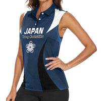 Custom Japan Football Women Sleeveless Polo Shirt Come On Young Nadeshiko - Wonder Print Shop