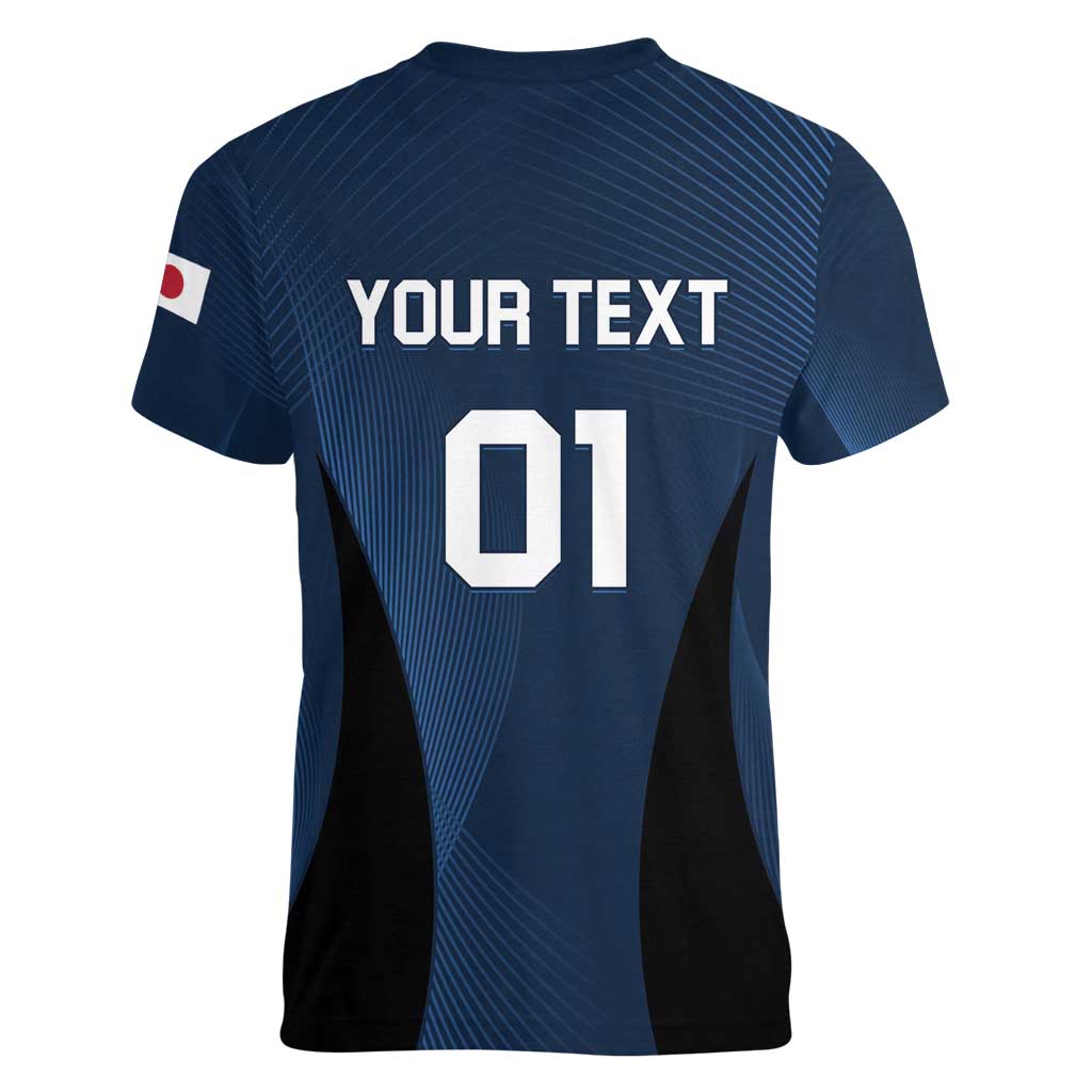 Custom Japan Football Women V-Neck T-Shirt Come On Young Nadeshiko - Wonder Print Shop