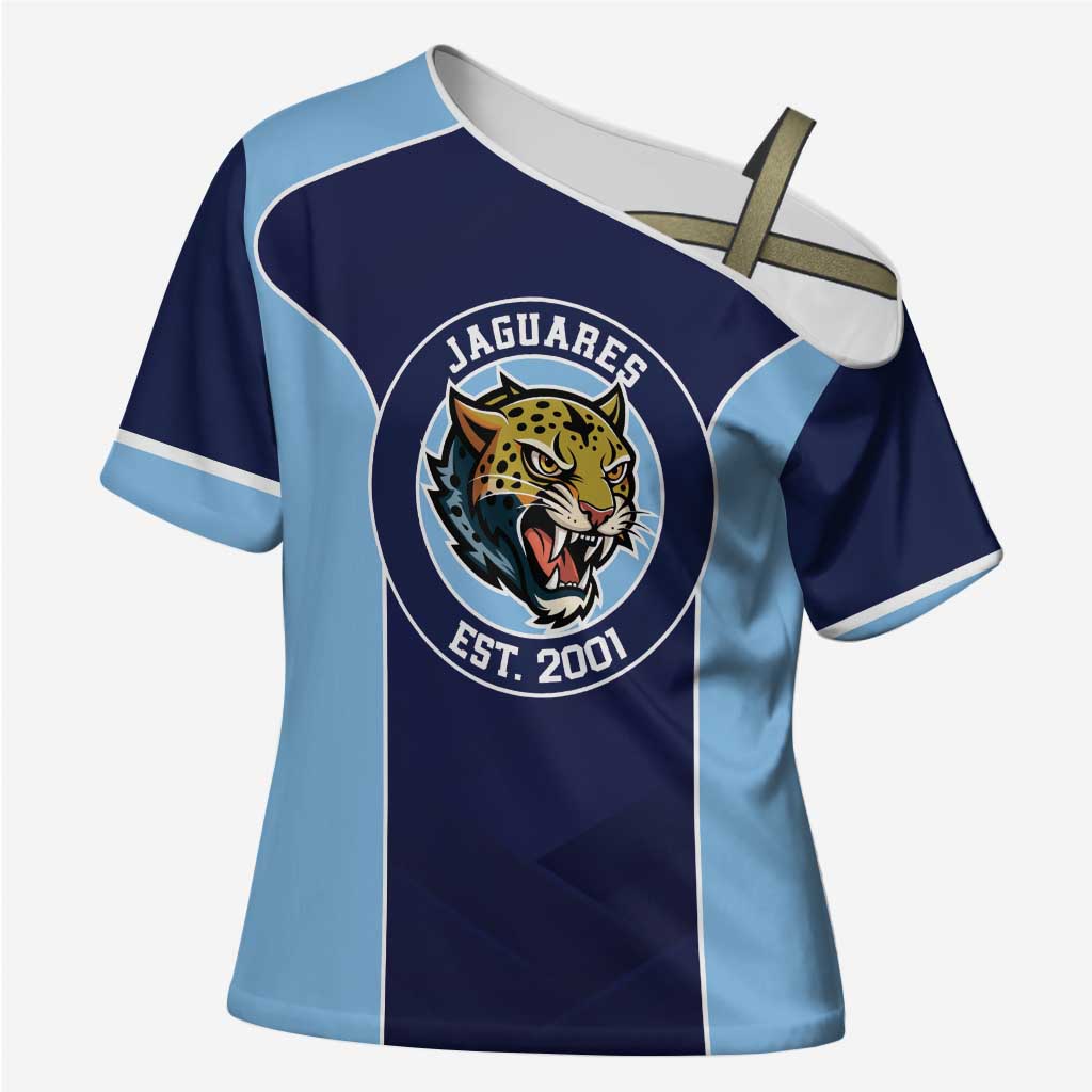 Jaguares El Salvador Rugby Custom Cross Shoulder Shirt JagsUp - Wonder Print Shop