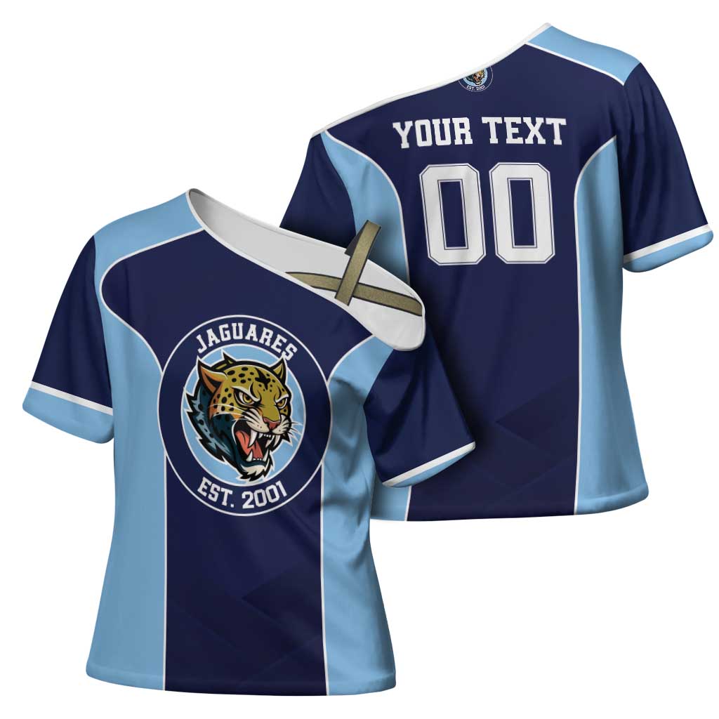 Jaguares El Salvador Rugby Custom Cross Shoulder Shirt JagsUp - Wonder Print Shop