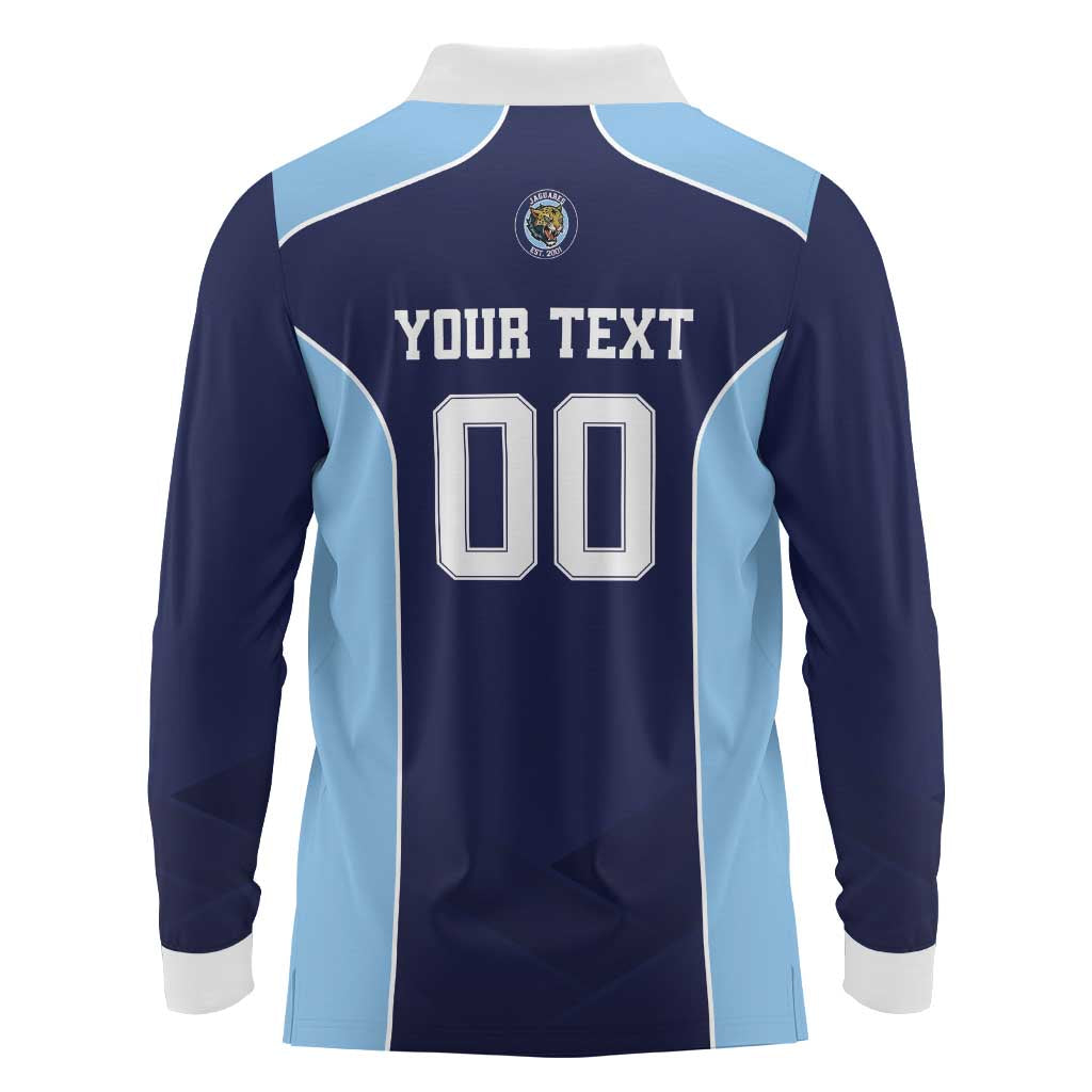 Jaguares El Salvador Rugby Custom Long Sleeve Polo Shirt JagsUp - Wonder Print Shop