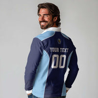 Jaguares El Salvador Rugby Custom Long Sleeve Polo Shirt JagsUp - Wonder Print Shop