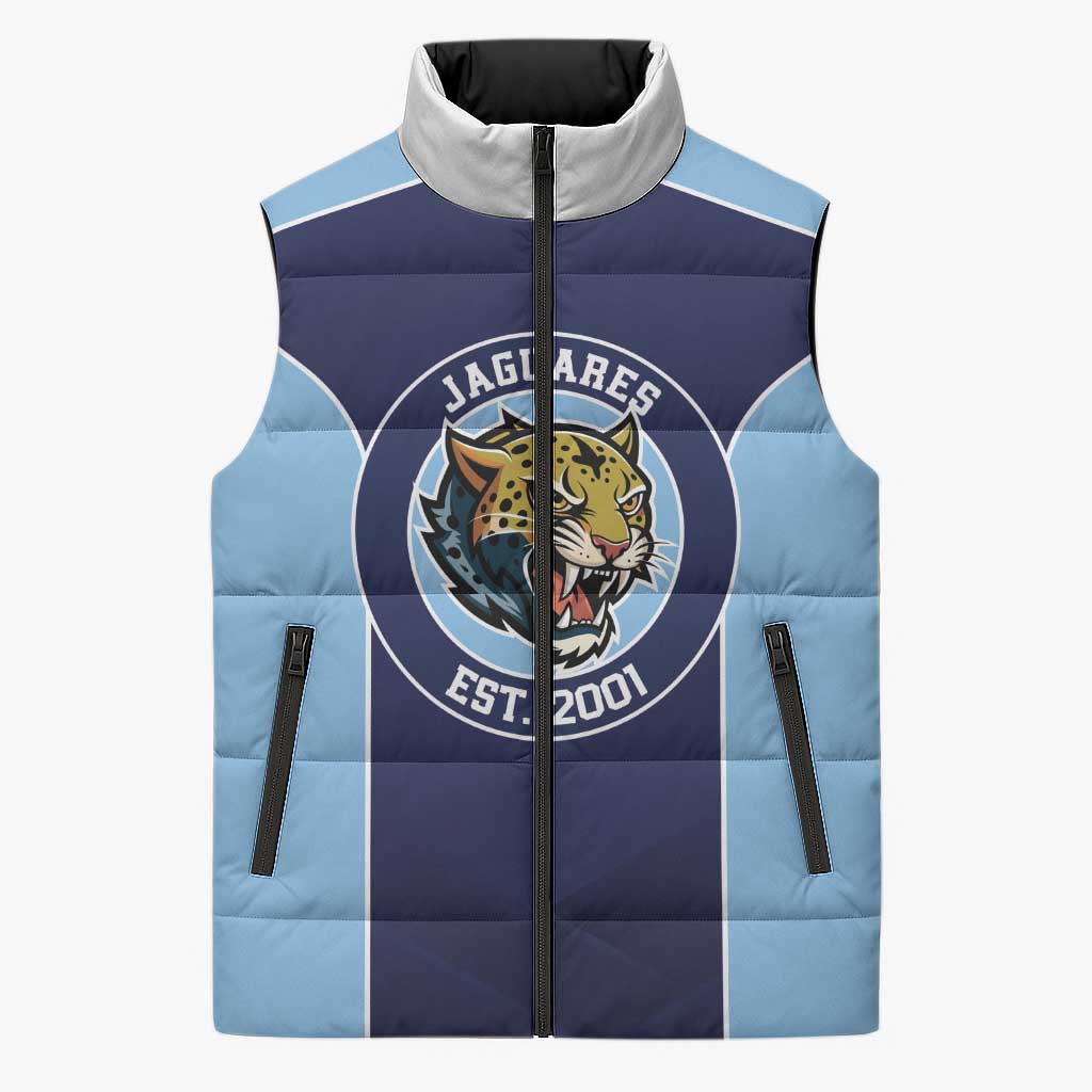 Jaguares El Salvador Rugby Custom Sleeveless Puffer Jacket JagsUp - Wonder Print Shop