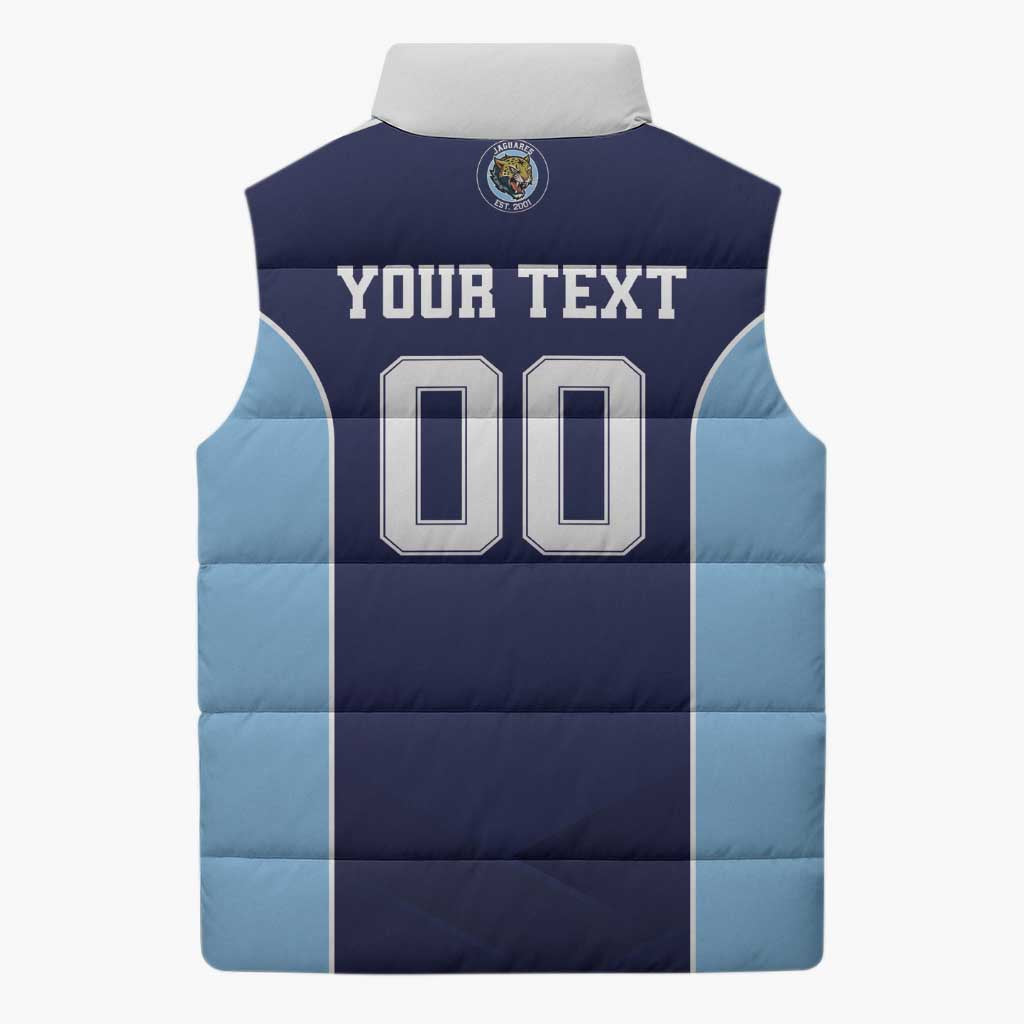 Jaguares El Salvador Rugby Custom Sleeveless Puffer Jacket JagsUp - Wonder Print Shop