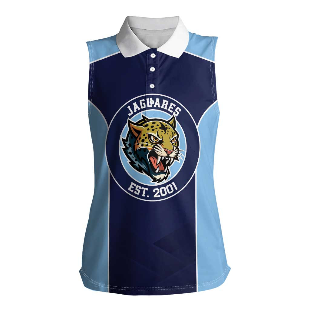Jaguares El Salvador Rugby Custom Women Sleeveless Polo Shirt JagsUp - Wonder Print Shop