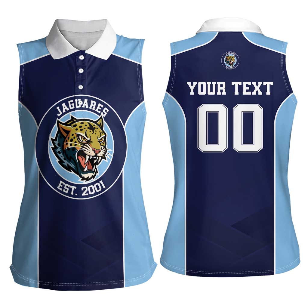 Jaguares El Salvador Rugby Custom Women Sleeveless Polo Shirt JagsUp - Wonder Print Shop