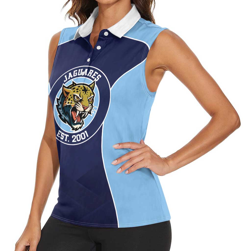 Jaguares El Salvador Rugby Custom Women Sleeveless Polo Shirt JagsUp - Wonder Print Shop