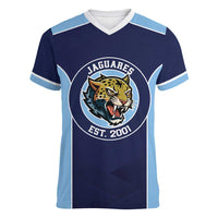 Jaguares El Salvador Rugby Custom Women V-Neck T-Shirt JagsUp - Wonder Print Shop