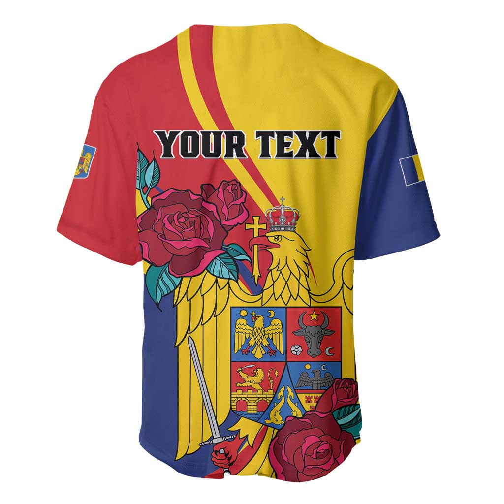 Personalized Romania Independence Day Baseball Jersey Golden Eagle With Roses - Wonder Print Shop