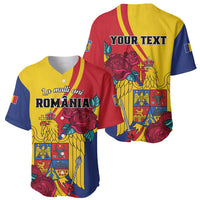 Personalized Romania Independence Day Baseball Jersey Golden Eagle With Roses - Wonder Print Shop