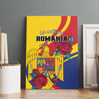 Personalized Romania Independence Day Canvas Wall Art Golden Eagle With Roses - Wonder Print Shop