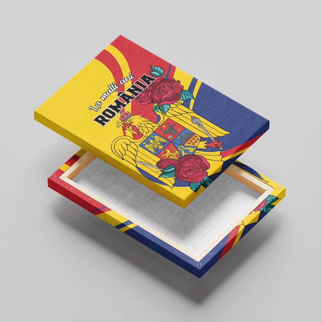 Personalized Romania Independence Day Canvas Wall Art Golden Eagle With Roses - Wonder Print Shop