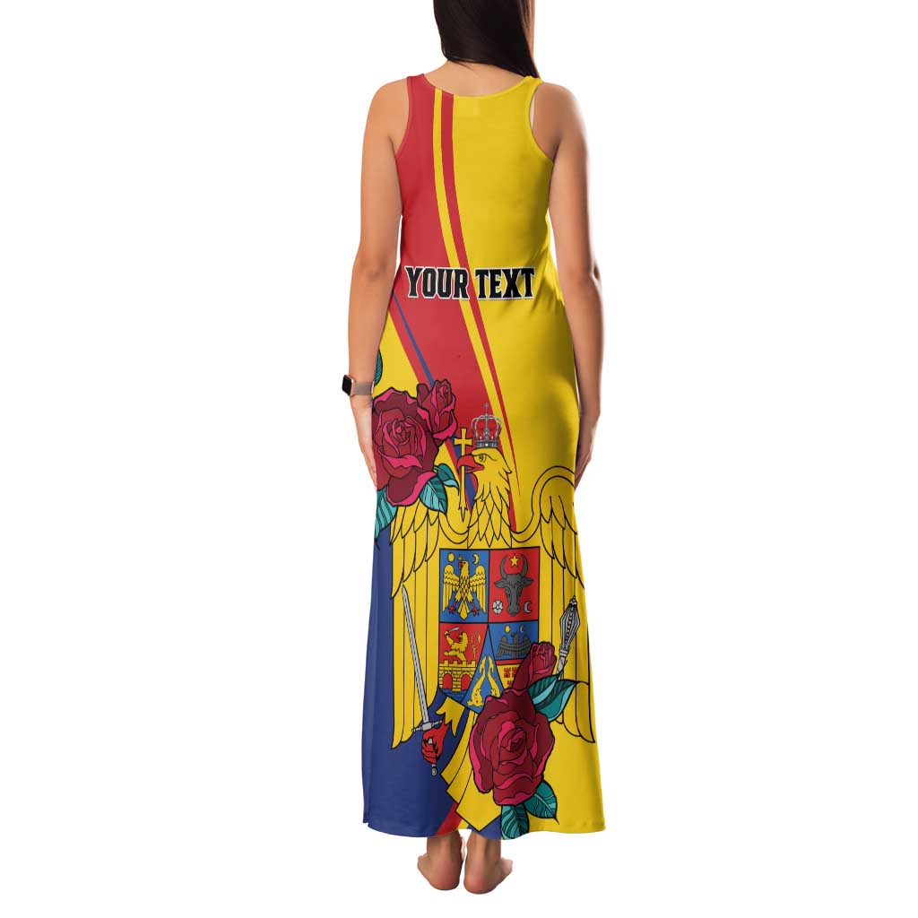 Personalized Romania Independence Day Family Matching Tank Maxi Dress and Hawaiian Shirt Golden Eagle With Roses - Wonder Print Shop