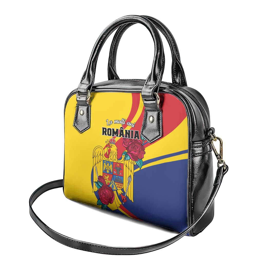 Personalized Romania Independence Day Shoulder Handbag Golden Eagle With Roses