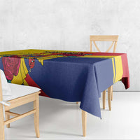 Personalized Romania Independence Day Tablecloth Golden Eagle With Roses - Wonder Print Shop