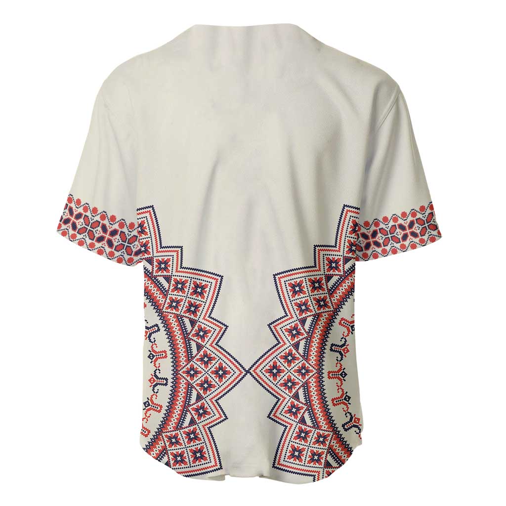 Romanian Traditional Pattern Baseball Jersey Unique - Wonder Print Shop