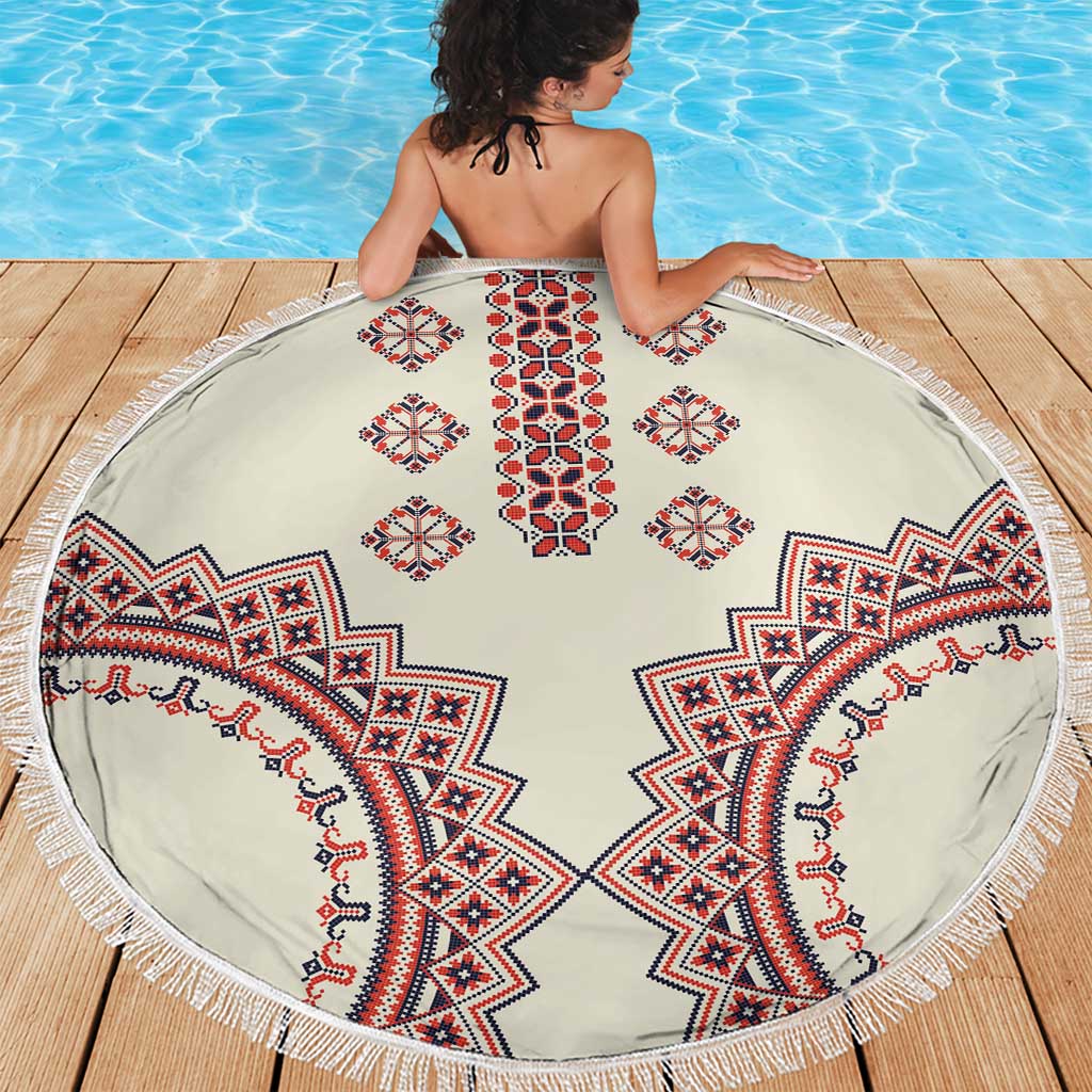 Romanian Traditional Pattern Beach Blanket Unique - Wonder Print Shop