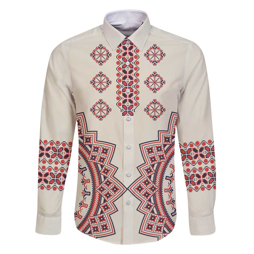 Romanian Traditional Pattern Family Matching Mermaid Dress and Hawaiian Shirt Unique - Wonder Print Shop