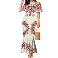 Romanian Traditional Pattern Family Matching Mermaid Dress and Hawaiian Shirt Unique - Wonder Print Shop