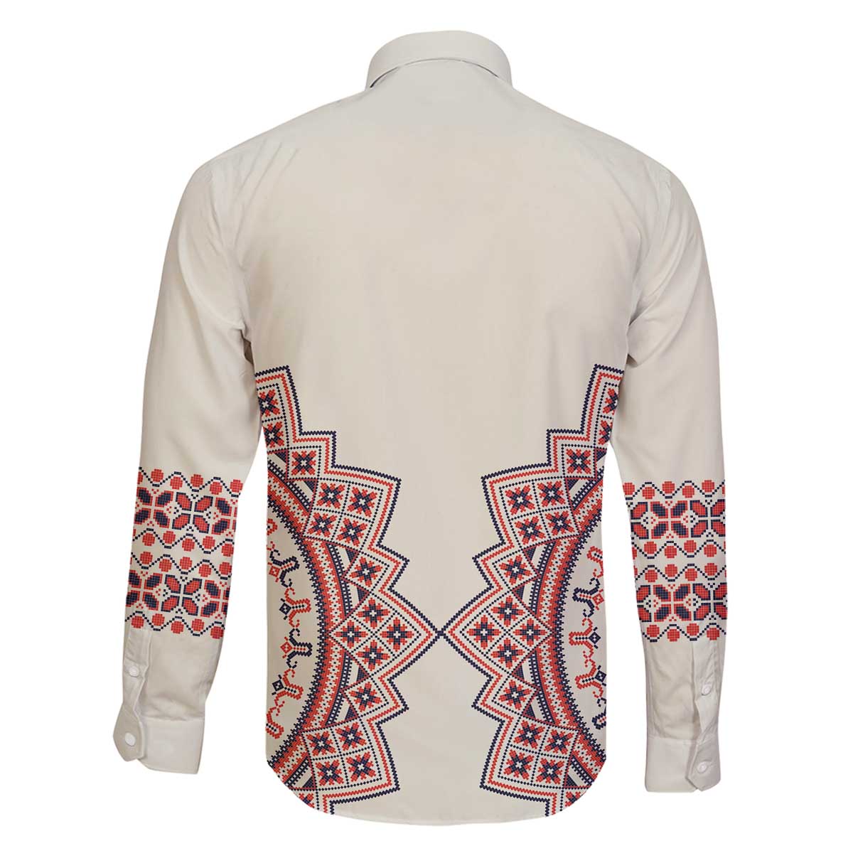 Romanian Traditional Pattern Family Matching Off The Shoulder Long Sleeve Dress and Hawaiian Shirt Unique - Wonder Print Shop