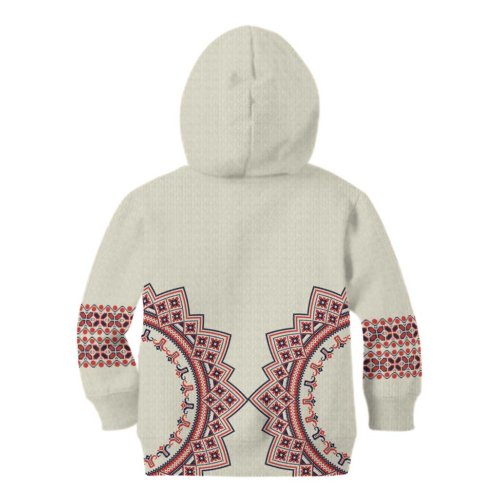 Romanian Traditional Pattern Kid Hoodie Unique - Wonder Print Shop