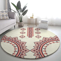 Romanian Traditional Pattern Round Carpet Unique