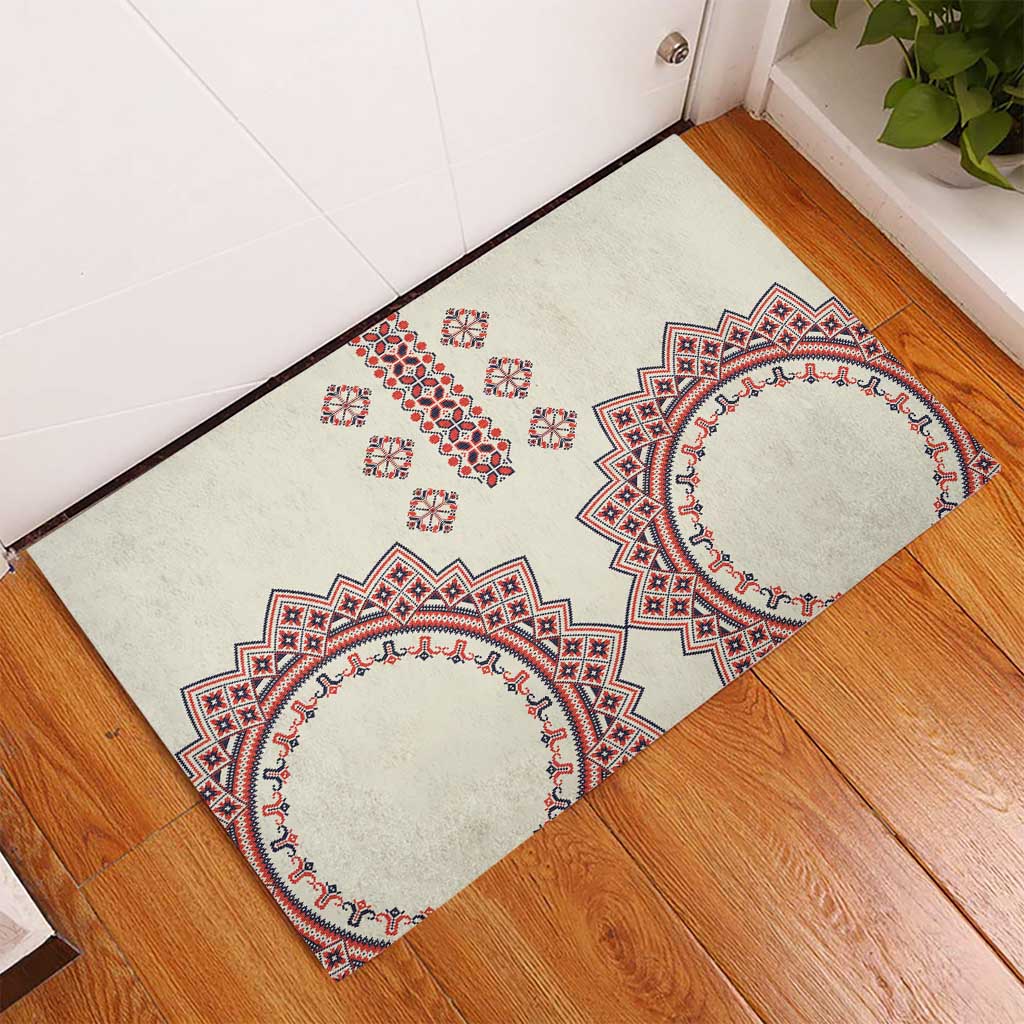 Romanian Traditional Pattern Rubber Doormat Unique - Wonder Print Shop
