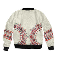 Romanian Traditional Pattern Sleeve Zip Bomber Jacket Unique - Wonder Print Shop