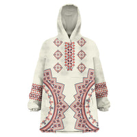 Romanian Traditional Pattern Wearable Blanket Hoodie Unique - Wonder Print Shop