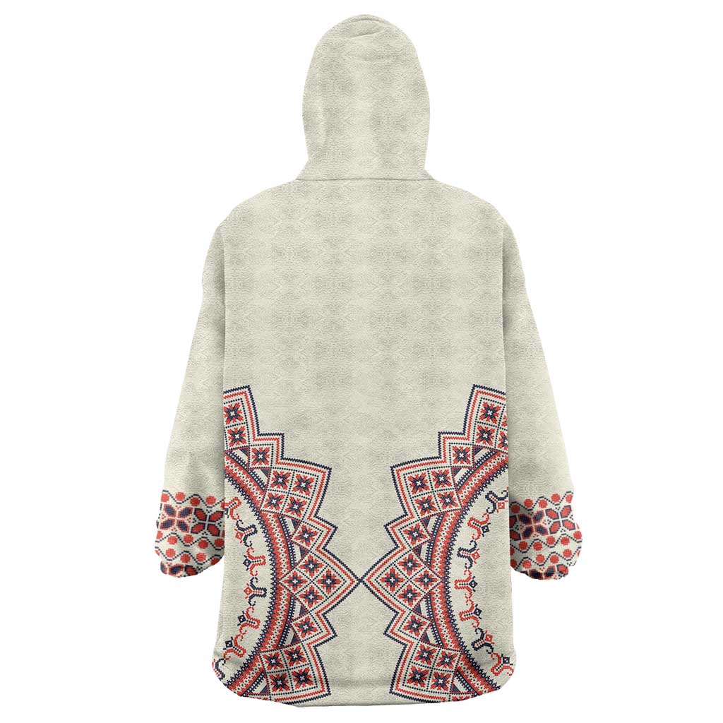 Romanian Traditional Pattern Wearable Blanket Hoodie Unique - Wonder Print Shop