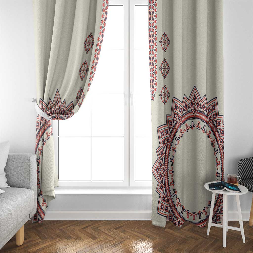 Romanian Traditional Pattern Window Curtain Unique - Wonder Print Shop