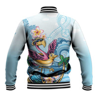Hawaii Flamingo Baseball Jacket Plumeria Tropical Beach - Wonder Print Shop