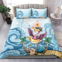 Hawaii Flamingo Bedding Set Plumeria Tropical Beach - Wonder Print Shop