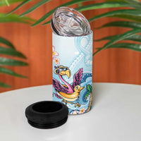 Hawaii Flamingo 4 in 1 Can Cooler Tumbler Plumeria Tropical Beach - Wonder Print Shop
