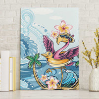 Hawaii Flamingo Canvas Wall Art Plumeria Tropical Beach - Wonder Print Shop