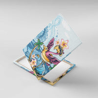 Hawaii Flamingo Canvas Wall Art Plumeria Tropical Beach - Wonder Print Shop