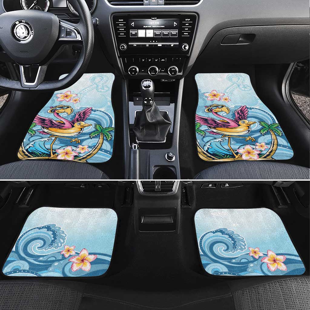 Hawaii Flamingo Car Mats Plumeria Tropical Beach - Wonder Print Shop