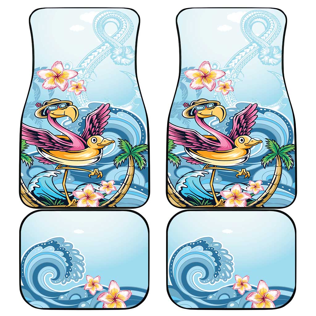 Hawaii Flamingo Car Mats Plumeria Tropical Beach - Wonder Print Shop