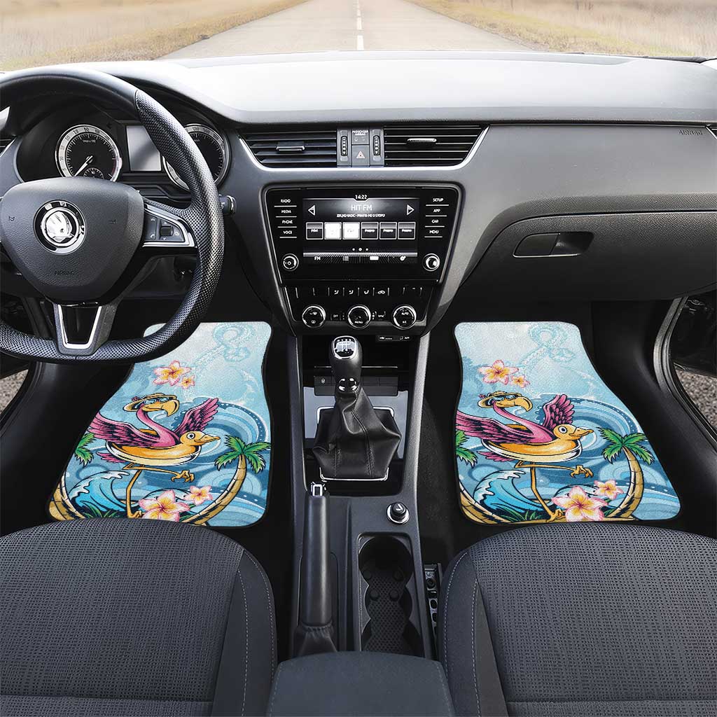 Hawaii Flamingo Car Mats Plumeria Tropical Beach - Wonder Print Shop