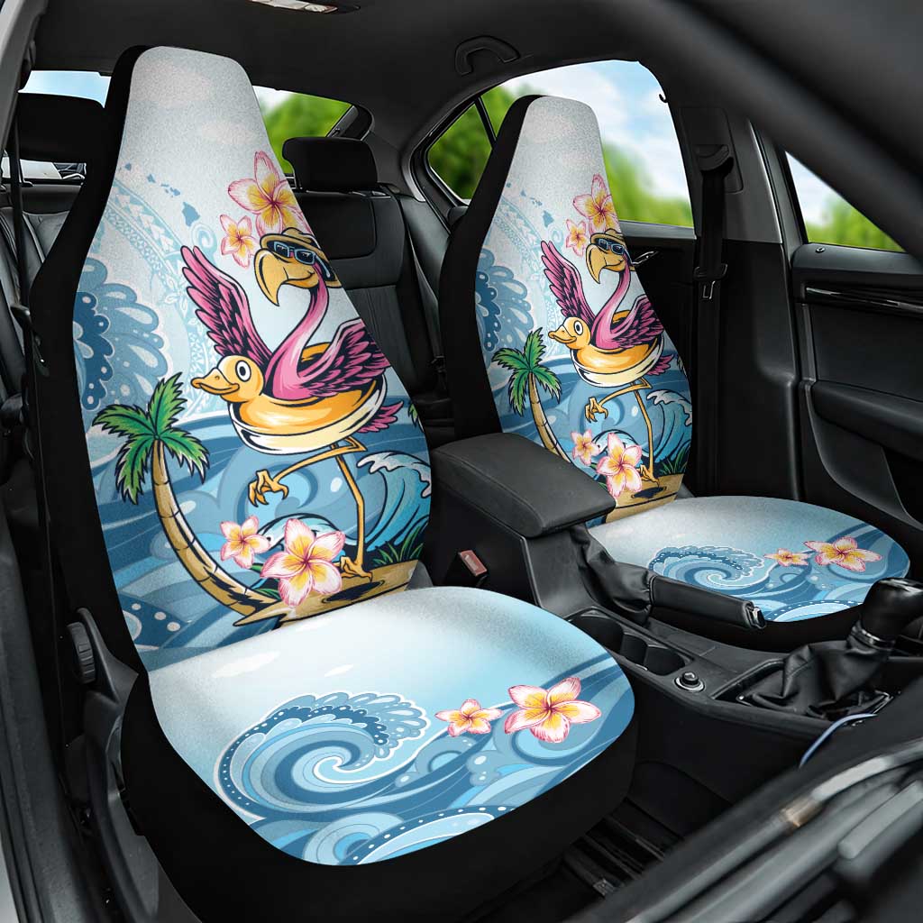 Hawaii Flamingo Car Seat Cover Plumeria Tropical Beach - Wonder Print Shop