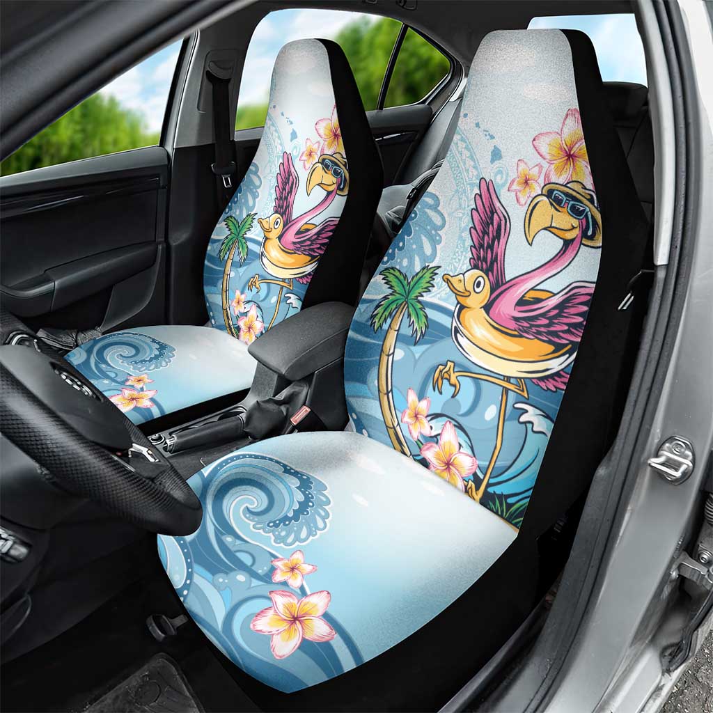 Hawaii Flamingo Car Seat Cover Plumeria Tropical Beach - Wonder Print Shop