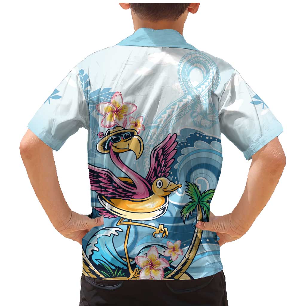 Hawaii Flamingo Family Matching Mermaid Dress and Hawaiian Shirt Plumeria Tropical Beach - Wonder Print Shop