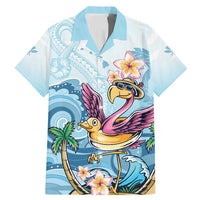 Hawaii Flamingo Family Matching Mermaid Dress and Hawaiian Shirt Plumeria Tropical Beach - Wonder Print Shop